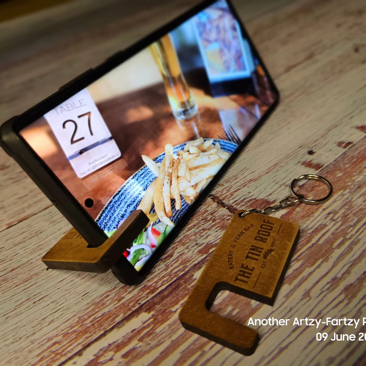 MDF phone/tablet stand with custom branding