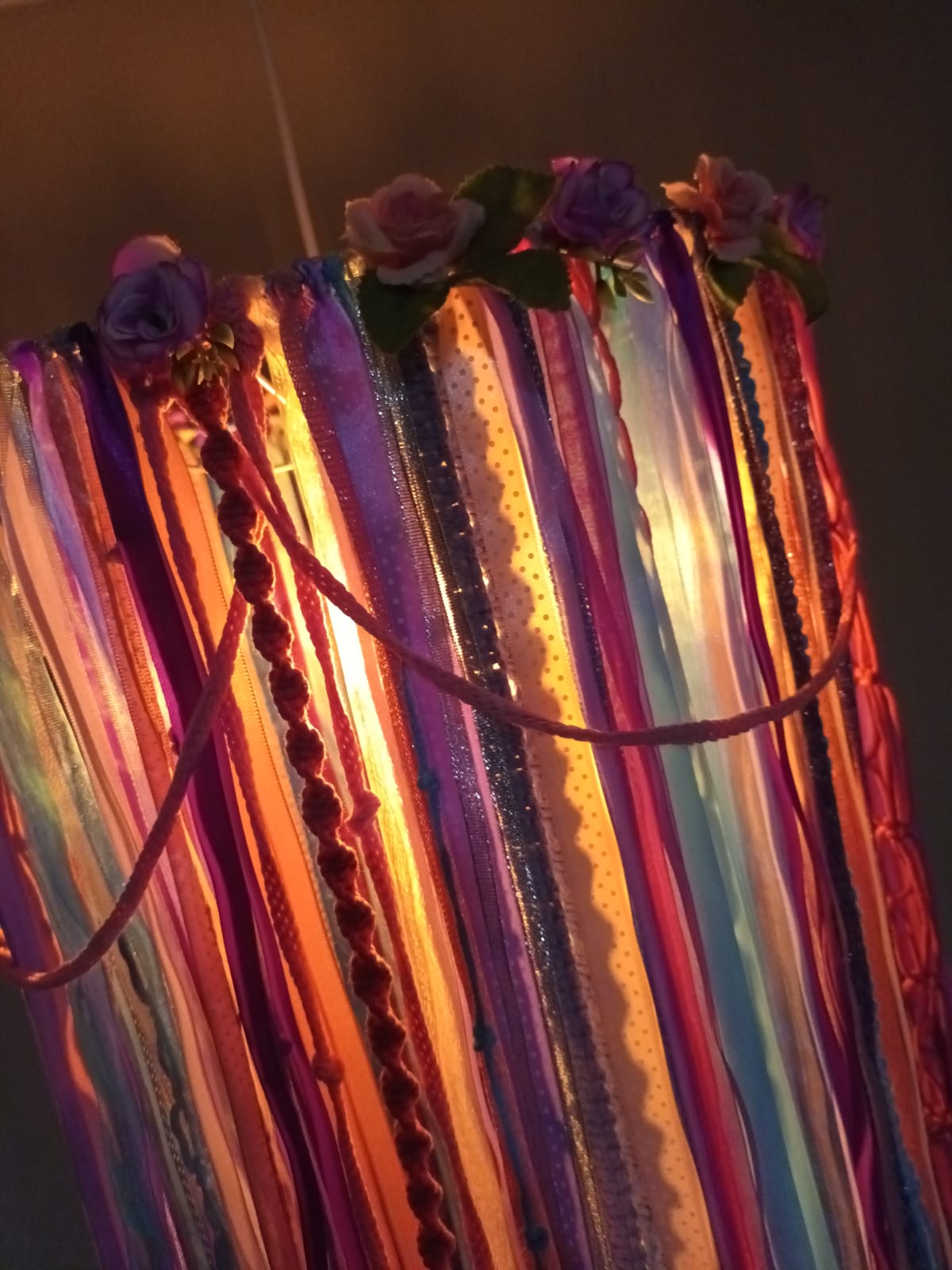 Colorful macramé wall hanging